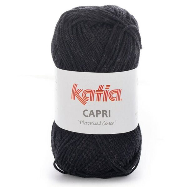 Ovillo de algodón Katia Capri color negro