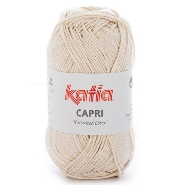 Ovillo de algodón Katia Capri color beige muy claro