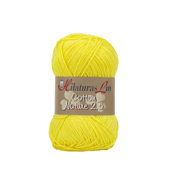 Ovillo de algodón cotton nature de 2.5 de hilaturas LM color amarillo fuerte