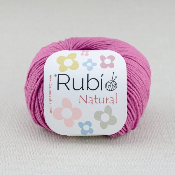 Ovillo 100% algodón de la marca rubi natural color rosa medio