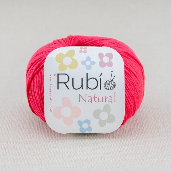 Ovillo 100% algodón de la marca rubi natural color rojo