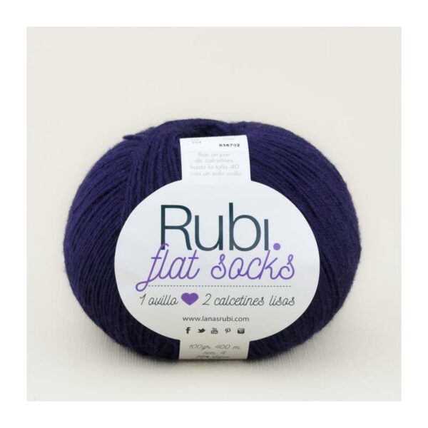 ovillo especial calcetines rubi flat sock de color azul marino
