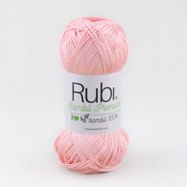 ovillo de hilo de bambu premium de lanas rubi color rosa