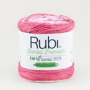 ovillo bambu premium multicolor de lanas rubi color rosa