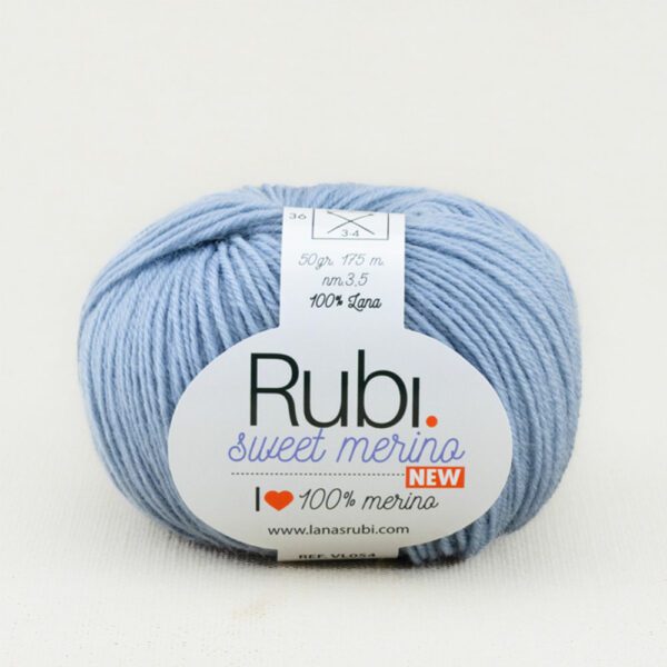 lana 100% merino, sweet merino new de lanas rubi color azul