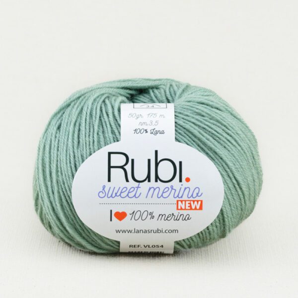 lana 100% merino, sweet merino new de lanas rubi color verde