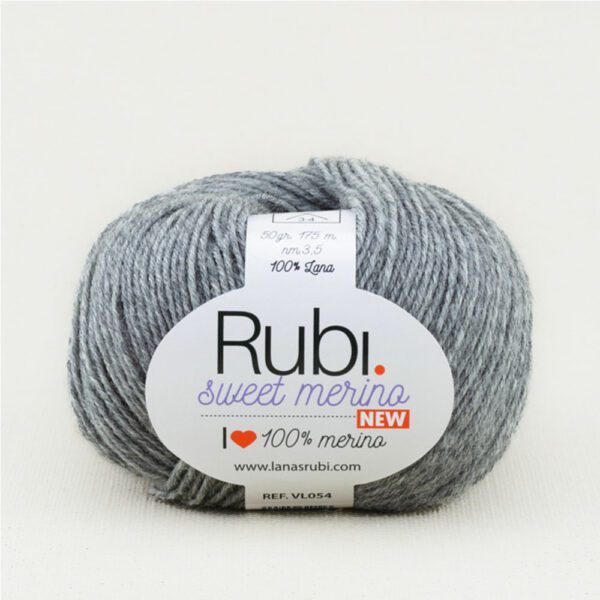 lana 100% merino, sweet merino new de lanas rubi color gris oscuro